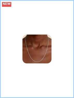 925 Sterling Silver Box Chain Necklace 18K Gold Plated 1.5mm